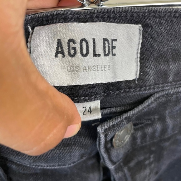 Agolde Carrie Skinny Bermuda Denim Shorts - Picture 10 of 12
